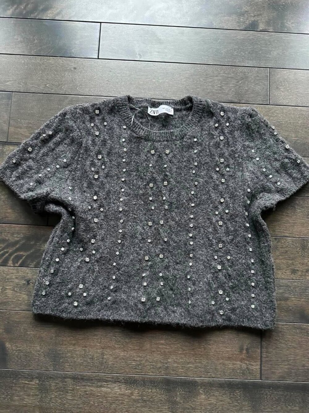 Zara Embellished Knit Sweater - NEW